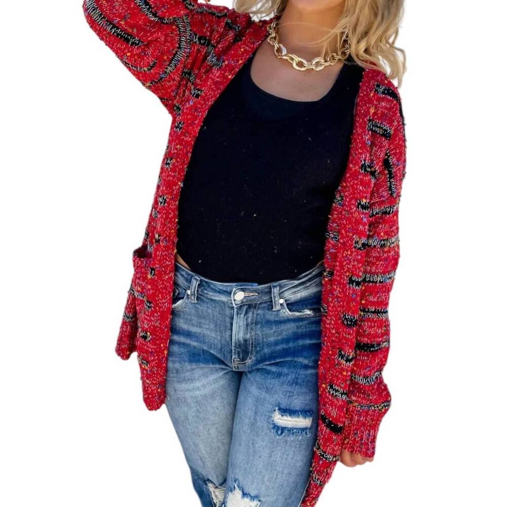 NEW BLAKELY stripe miley dot cardigans in red